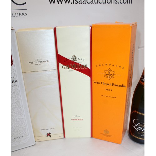 255 - Selection Of Champagne Inc- 6 x Boxed Champagne & 3 Unboxed Inc- Boxed Laurent-Perrier/Boxed Cuvee R... 