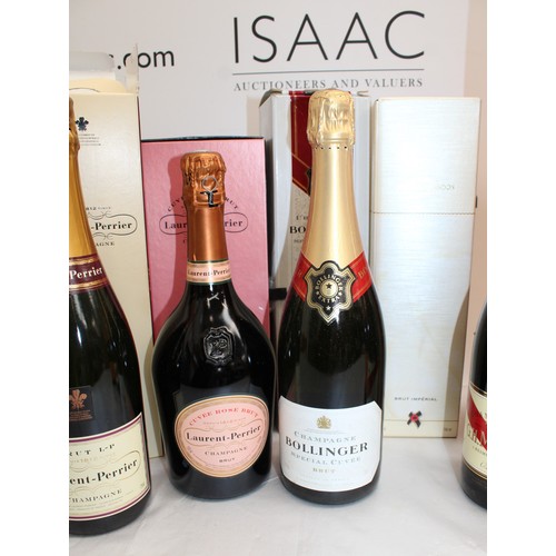 255 - Selection Of Champagne Inc- 6 x Boxed Champagne & 3 Unboxed Inc- Boxed Laurent-Perrier/Boxed Cuvee R... 