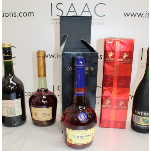 256 - Selection Of Alcohol Inc-2 x Boxed Alcohol & 5 x Unboxed Inc- Courvoisier Cognac Boxed/Remy Martin U... 