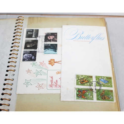 348 - 2 x Albums Containing A selection Of Stamps Some First Day Covers One With Coin And One Unfranked  P... 