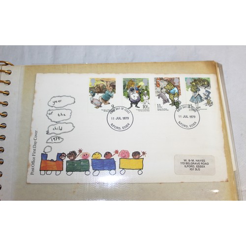 348 - 2 x Albums Containing A selection Of Stamps Some First Day Covers One With Coin And One Unfranked  P... 