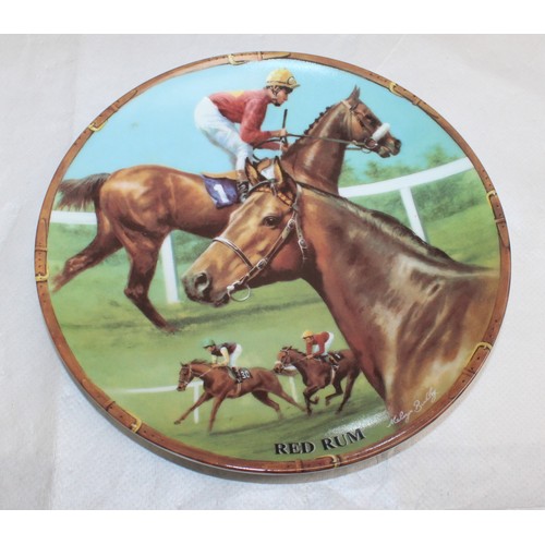 104 - 3 X RED RUM ITEMS INC-BREYER RACING LEGENDS RED RUM NO 1247 MAKER OF THE WORLD'S FINEST MODEL HORSES... 