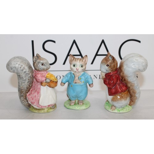 110 - 3 x Beswick England Beatrix Potter Collectables Inc-Tom Kitten/Timmy Tiptoes/Goody Tiptoes