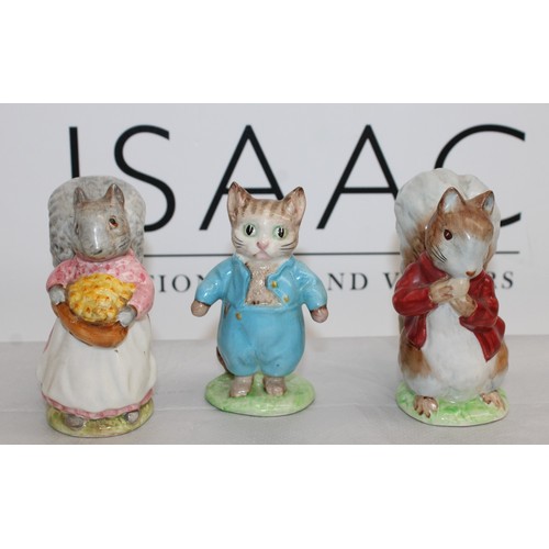 110 - 3 x Beswick England Beatrix Potter Collectables Inc-Tom Kitten/Timmy Tiptoes/Goody Tiptoes