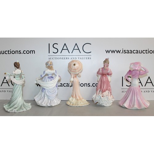 114 - 5 x Collectable Coalport Figurines Tallest 23cm Unboxed
COLLECTION ONLY