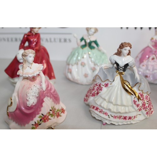 115 - 18 Collectable Coalport/Royal Doulton Figurines Tallest 10cm Slight Damage To A Few ( See Pictures )... 