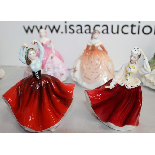 115 - 18 Collectable Coalport/Royal Doulton Figurines Tallest 10cm Slight Damage To A Few ( See Pictures )... 