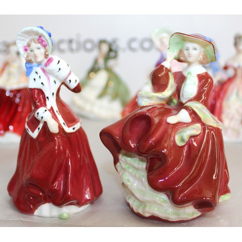 115 - 18 Collectable Coalport/Royal Doulton Figurines Tallest 10cm Slight Damage To A Few ( See Pictures )... 