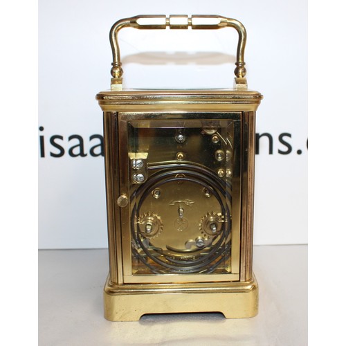 37 - L'Epee Fondee en 1839 Sainte Suxanne France Decorative Brass Carriage Clock Height-13cm x 9cm x 8cm
...