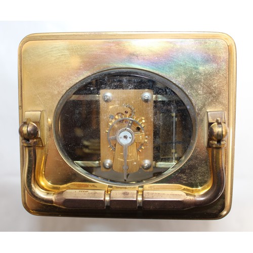 37 - L'Epee Fondee en 1839 Sainte Suxanne France Decorative Brass Carriage Clock Height-13cm x 9cm x 8cm
...