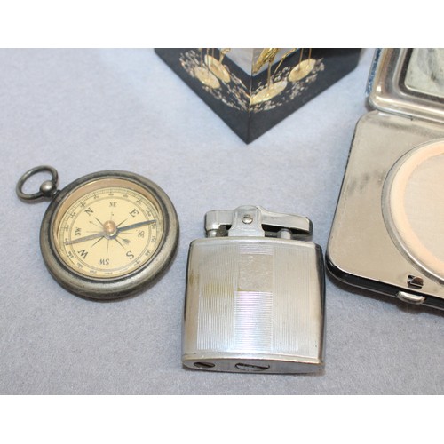 121 - Small Quantity of Mixed Collectable Items including Lighters, Case and Compass