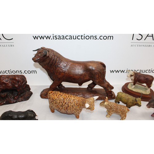 132 - Collection Of BULLS Inc-Wooden/Ceramic Etc
Largest-33cm
COLLECTION ONLY