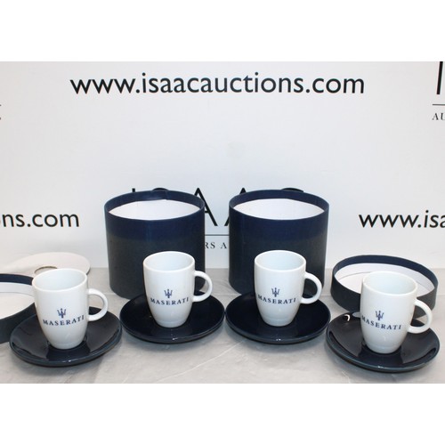 133 - 2 x Boxed Maserati Coffee Cups & Saucers Each Box Containing 2 Sets