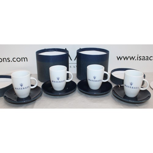 133 - 2 x Boxed Maserati Coffee Cups & Saucers Each Box Containing 2 Sets