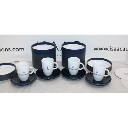 133 - 2 x Boxed Maserati Coffee Cups & Saucers Each Box Containing 2 Sets