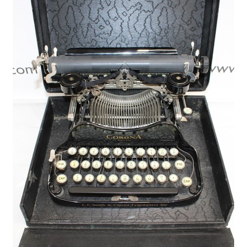 139 - L C Smith And Corona Typewriter In A Case Made In USA