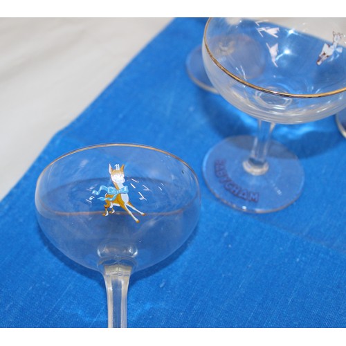 263 - Collectable BabyCham Glasses, Sign And Figure. 2 X Martini Glasses 6 x Champagne Glasses
COLLECTION ... 