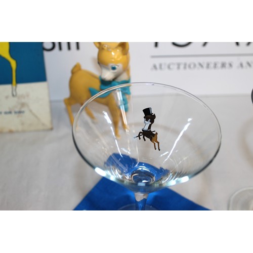 263 - Collectable BabyCham Glasses, Sign And Figure. 2 X Martini Glasses 6 x Champagne Glasses
COLLECTION ... 