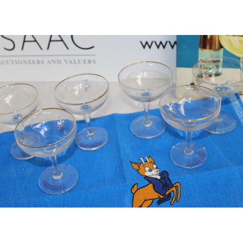 263 - Collectable BabyCham Glasses, Sign And Figure. 2 X Martini Glasses 6 x Champagne Glasses
COLLECTION ... 