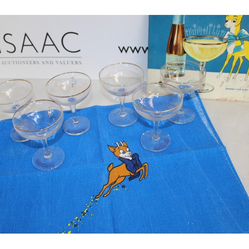 263 - Collectable BabyCham Glasses, Sign And Figure. 2 X Martini Glasses 6 x Champagne Glasses
COLLECTION ... 