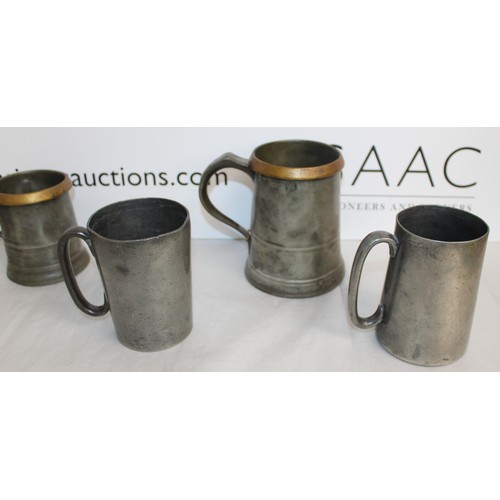 145 - 6 x Metal Tankards
Height Of Tallest 16cm