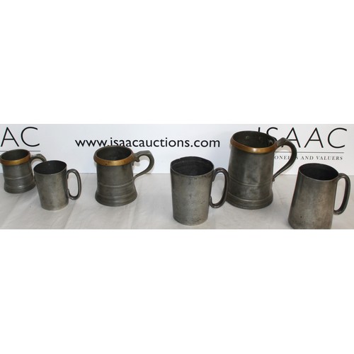 145 - 6 x Metal Tankards
Height Of Tallest 16cm