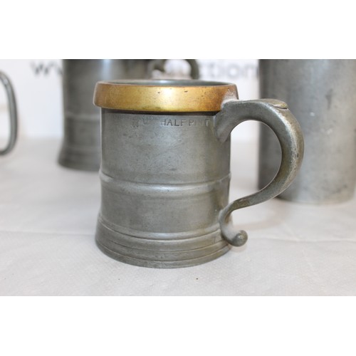 145 - 6 x Metal Tankards
Height Of Tallest 16cm