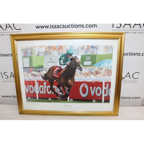 282 - Signed Framed Print AUTHORIZED The Derby Epsom, 2007 Trainer-Peter Chapple-Hyam Jockey- Frankie Dett... 