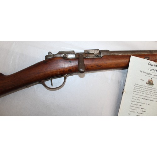 153 - Deactivated  Single Barrel Shot Gun 76463 From Belgium 12 Bore With Deactivation Certificate
Collect... 