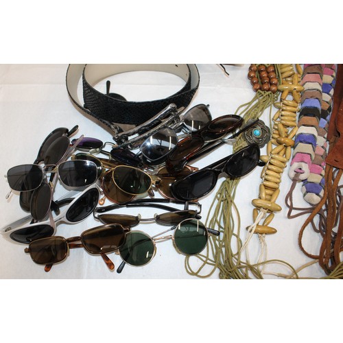 204 - Selection Of Vintage Belts/2 x Handbags Ted Baker & Oriano/Sun Glasses