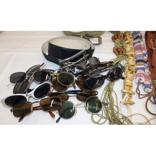 204 - Selection Of Vintage Belts/2 x Handbags Ted Baker & Oriano/Sun Glasses