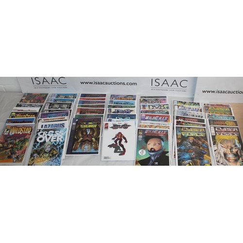 24 - A Large Quantity Of Comics Including, WildCats, CyberSpace, Cross Over, Wildstar, DV8, Sigma And Oth...