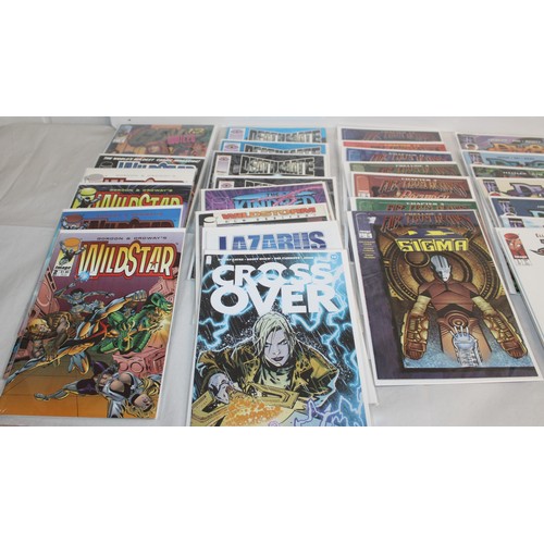 24 - A Large Quantity Of Comics Including, WildCats, CyberSpace, Cross Over, Wildstar, DV8, Sigma And Oth...