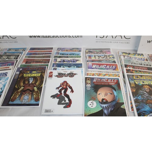 24 - A Large Quantity Of Comics Including, WildCats, CyberSpace, Cross Over, Wildstar, DV8, Sigma And Oth...