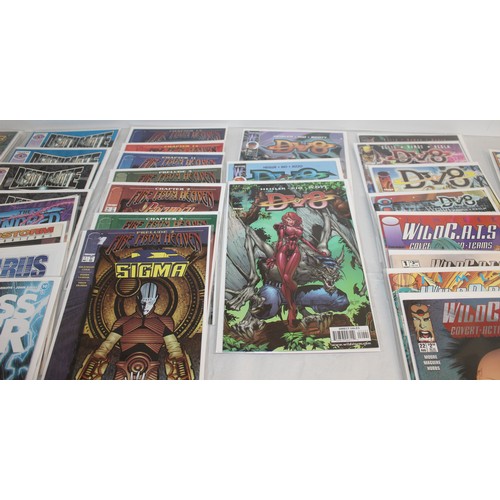 24 - A Large Quantity Of Comics Including, WildCats, CyberSpace, Cross Over, Wildstar, DV8, Sigma And Oth...