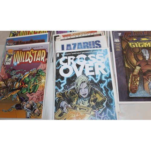 24 - A Large Quantity Of Comics Including, WildCats, CyberSpace, Cross Over, Wildstar, DV8, Sigma And Oth...