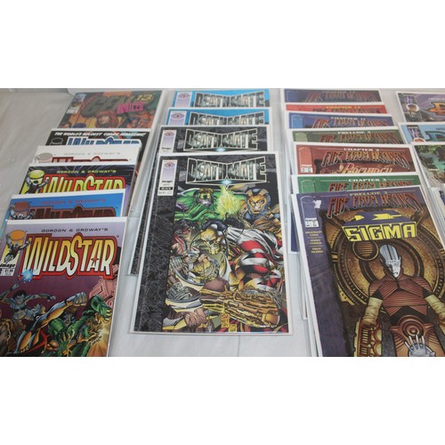 24 - A Large Quantity Of Comics Including, WildCats, CyberSpace, Cross Over, Wildstar, DV8, Sigma And Oth...