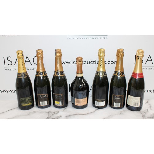 266 - A Collection Of 7 Bottles Of Champagne Inc: Bollinger Bauchet Pere & Fils Lanson And Laurent-Perrier... 