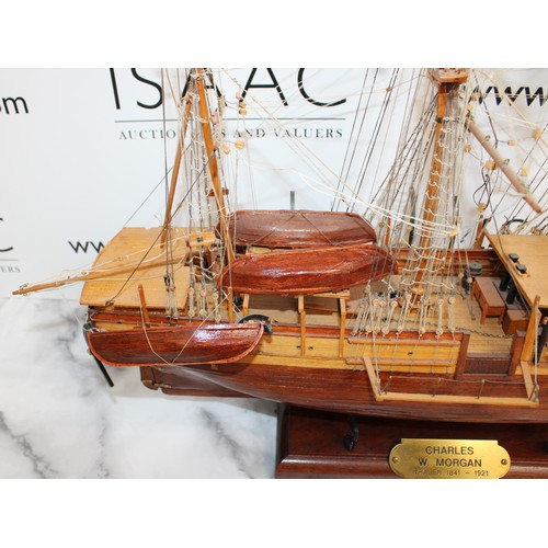 161 - Wooden Model Of WHALER CHARLES W. MORGAN 1841-1921 Ship Length 76cm Height 70cm
On A Stand
COLLECTIO... 