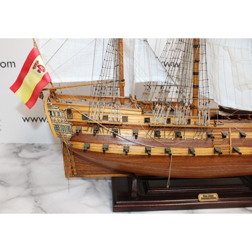 163 - Wooden Model Of SAN JUAN NEPOMUCENO Ship Length-87cm Height-82cm
On A Stand
COLLECTION ONLY