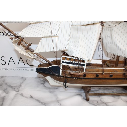 166 - Wooden Ship On Stand Length 73cm Height 82cm
COLLECTION ONLY