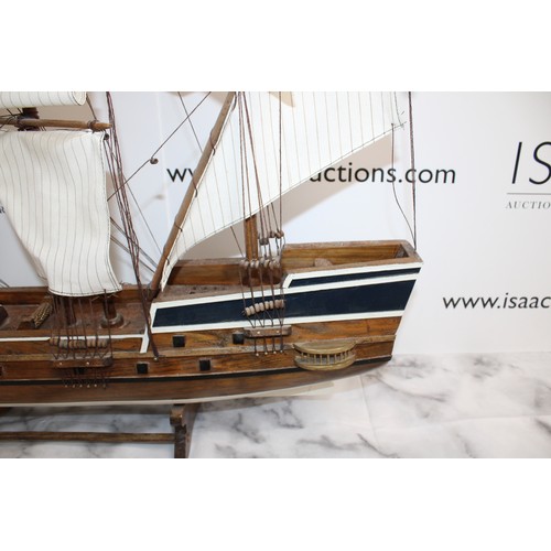 166 - Wooden Ship On Stand Length 73cm Height 82cm
COLLECTION ONLY