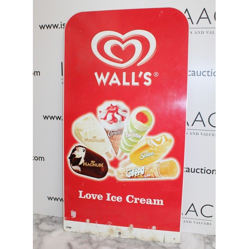 238 - WALL'S LOVE ICE CREAM SIGN 85CM X 46CM
COLLECTION  ONLY