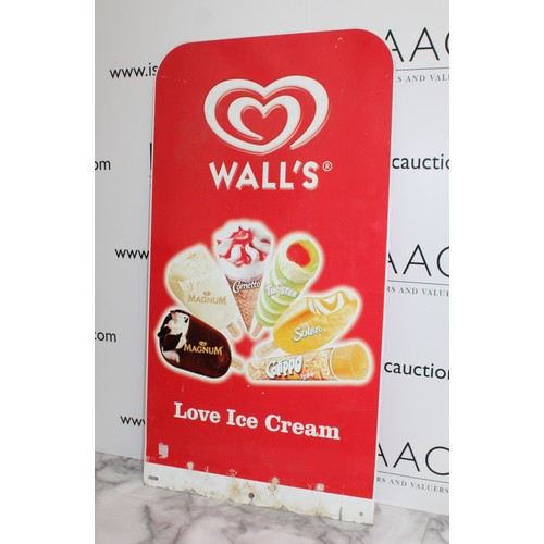 238 - WALL'S LOVE ICE CREAM SIGN 85CM X 46CM
COLLECTION  ONLY