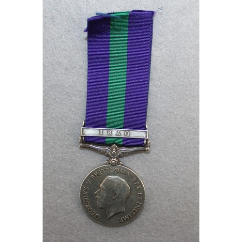 336 - George V General Service Medal with IRAQ Bar 298928 GNR.H.C.MC CLEAVE.R.A.