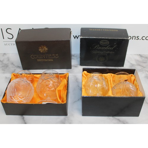 56 - 2 x Boxed Lead Crystal Goblets...