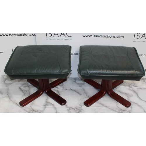 196 - 2 x Leatherette Bottle Green Foot Stools
COLLECTION ONLY