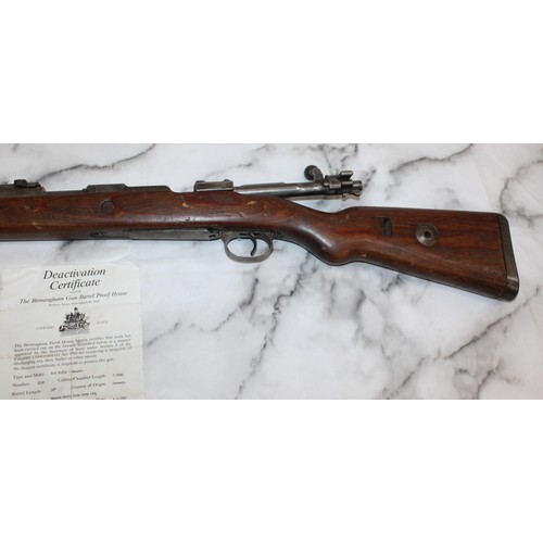 331 - German B/A Mauser Rifle With Deactivation Certificate No 2028
Proof On Age With I.D On Collection
Co... 