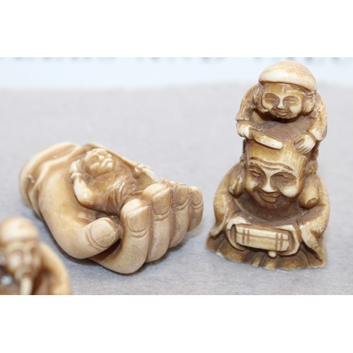 230 - 7 x Oriental Resin Figurines Tallest 6cm