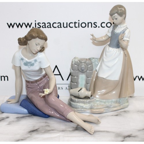 48 - Two NAO Figurines Inc-Morning Breeze Length 30cm & Girl With Broken Water Vase Height 30cm
COLLECTIO...